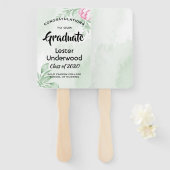 Éventail Boho Aquarelle Eucalyptus Verdure Graduation (Devant et derrière)