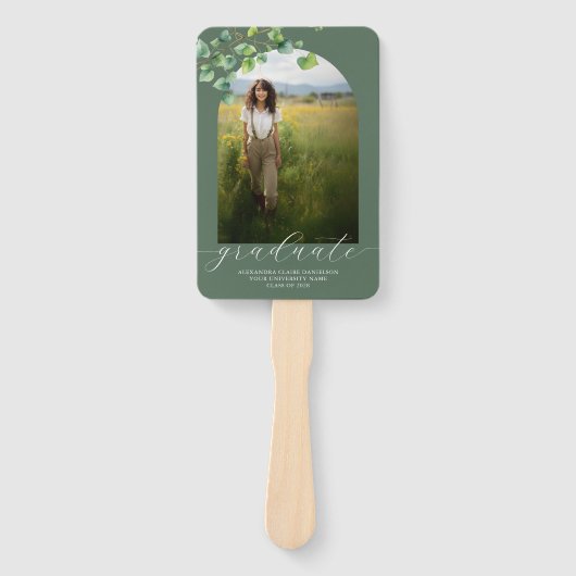 Éventail Boho Arch Ivy, Sage Green Graduation (Devant)