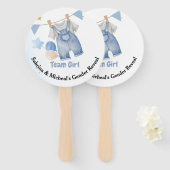 Éventail Boho Baby Clotheline Genre Revela Team Boy (Devant et derrière)