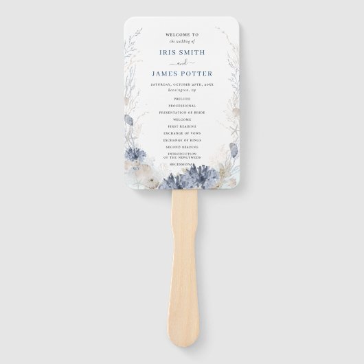 Éventail Boho Beach Destination Hampton Programme de mariag (Devant)