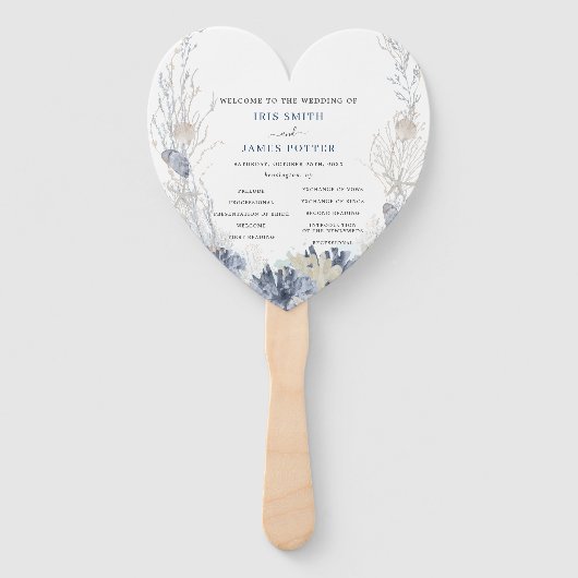 Éventail Boho Beach Destination Hampton Programme de mariag (Devant)