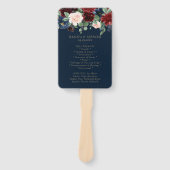 Éventail Boho Blooms | Dark Navy Blue and Burgundy Program (Devant)