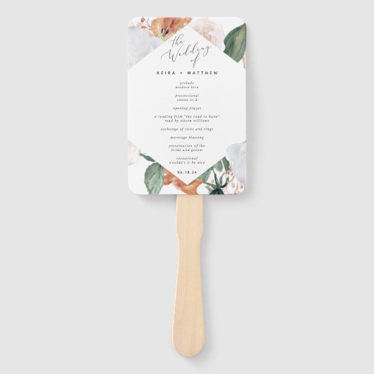 Éventail Boho Blooms Programme Moderne de Mariage Floral (Devant)