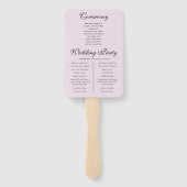 Éventail Boho Blush Floral Wedding Program Hand Fan (Dos)