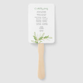 Éventail Boho Botanique Vert Aquarelle Feuilles (Dos)
