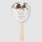 Éventail Boho Burgundy Rose Rose Programme de mariage flora (Devant)