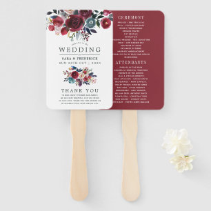 Éventail Boho Chic Bourgogne et Mariage de automne d'automn