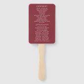 Éventail Boho Chic Bourgogne et Mariage de automne d'automn (Dos)