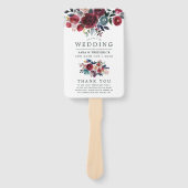 Éventail Boho Chic Bourgogne et Mariage de automne d'automn (Devant)