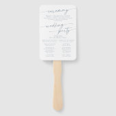 Éventail Boho Chic Slate Blue Wedding Programme (Dos)