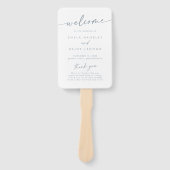 Éventail Boho Chic Slate Blue Wedding Programme (Devant)