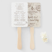 Éventail Boho Cruise Destination Wedding Programme (Devant et derrière)