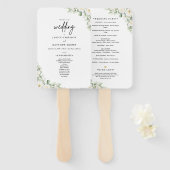 Éventail Boho Eucalyptus Greenery Wedding Ceremony Program  (Devant et derrière)