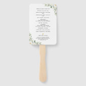 Éventail Boho Eucalyptus Greenery Wedding Ceremony Program  (Dos)