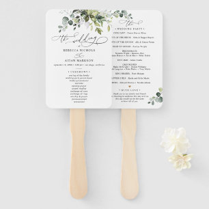 Éventail Boho Eucalyptus Programme de Cérémonie Mariage de 