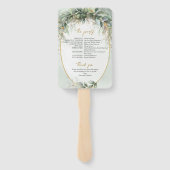 Éventail Boho Eucalyptus verdure branches programme or (Dos)