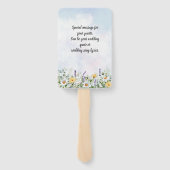 Éventail Boho Fleur sauvage Aquarelle Personnaliser le Mari (Dos)