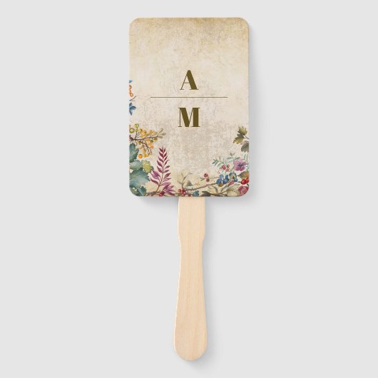 Éventail Boho Fleur sauvage d'automne Mariage botanique (Devant)