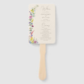 Éventail Boho Fleur sauvage Élégant programme de mariage mo (Devant)