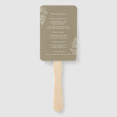 Éventail Boho Fleur sauvage moderne Mariage aquarelle (Dos)