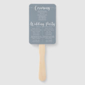 Éventail Boho Floral Eucalyptus Blue Wedding Programme (Dos)