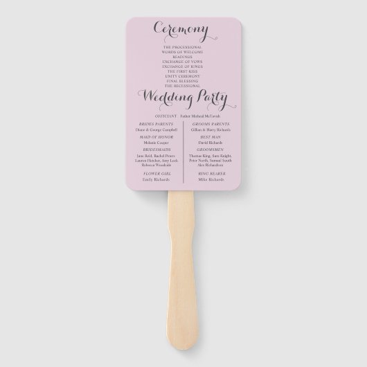 Éventail Boho Floral Eucalyptus Programme de mariage rose (Dos)