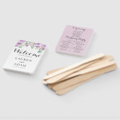 Éventail Boho Floral Eucalyptus Programme de mariage rose (Non-assemblé)