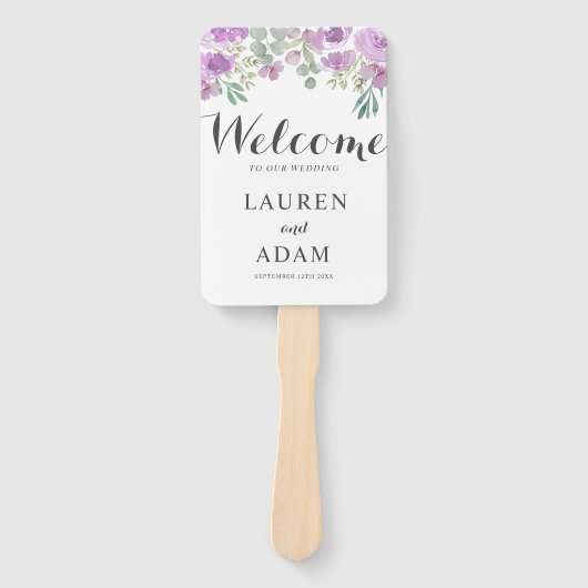 Éventail Boho Floral Eucalyptus Programme de mariage rose (Devant)