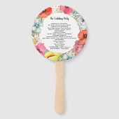 Éventail Boho Floral Wreath Pink Gold Wedding Programme (Dos)