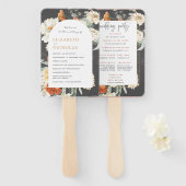 Éventail Boho Flore foncé verdure | Programme de mariage (Devant et derrière)