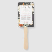 Éventail Boho Flore foncé verdure | Programme de mariage (Dos)