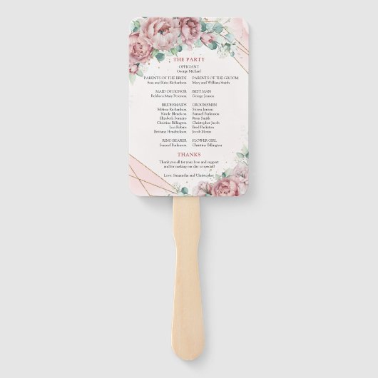 Éventail Boho flush eucalyptus or cadre main (Dos)