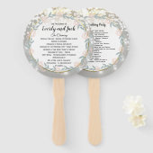 Éventail Boho Forest Mason Jar Pink Gold Wedding Programme (Devant et derrière)