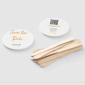 Éventail Boho moderne enregistrer la date ajouter QR nom da (Non-assemblé)