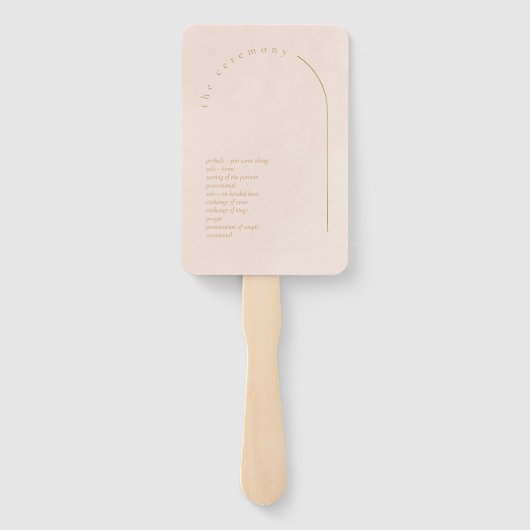 Éventail Boho Oasis Mariage Photo Program Blush ID959 (Dos)