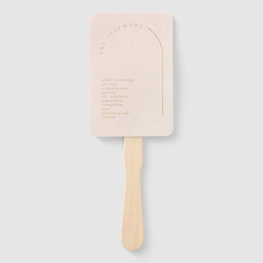 Éventail Boho Oasis Wedding Programme Blush ID959 (Devant)