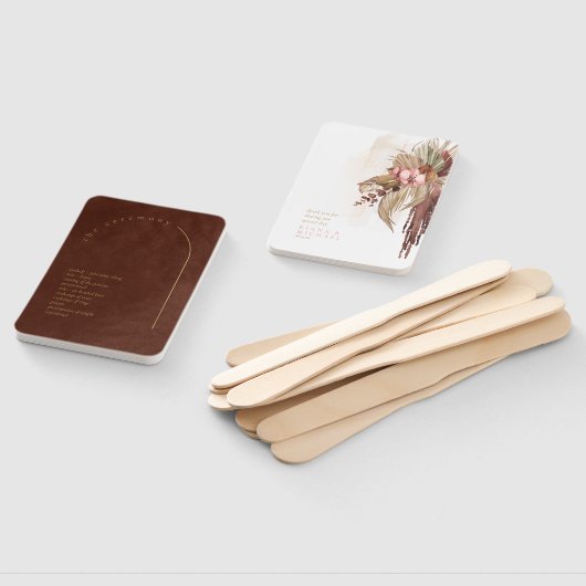 Éventail Boho Oasis Wedding Programme Burnt Umber ID959 (Non-assemblé)