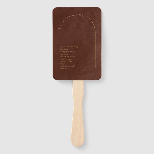 Éventail Boho Oasis Wedding Programme Burnt Umber ID959 (Devant)