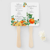 Éventail Boho Orange Blossom Wedding Programme (Devant et derrière)