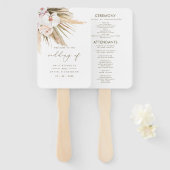 Éventail Boho Pampas Grass & Calligraphy Wedding Programme (Devant et derrière)