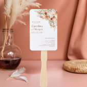 Éventail Boho Pampas Grass Floral Terracotta Mariage