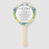 Éventail Boho Peacock GREEN Turquoise Gold Wedding Programm (Devant)