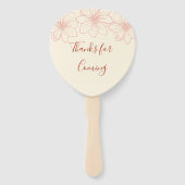 Éventail Boho rouge et beige floral mariage chinois (Dos)