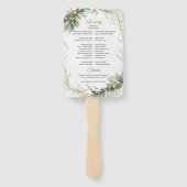 Éventail Boho Simple printemps vert et cadre or mariage (Dos)
