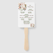 Éventail Boho Soft Coloured Rose Wedding Programme Fans (Dos)