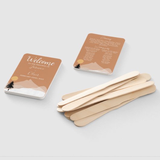 Éventail Boho terracotta désert thème de mariage programme (Non-assemblé)