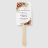 Éventail Boho tropical terre cuite à fleurs pampas mariage (Dos)