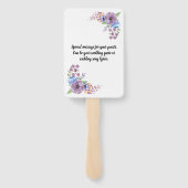 Éventail Boho Watercolor Floral Lilac & Turquoise Personnal (Dos)