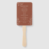 Éventail Boho Wedding Programme ventilateur, Cérémonie prog (Dos)