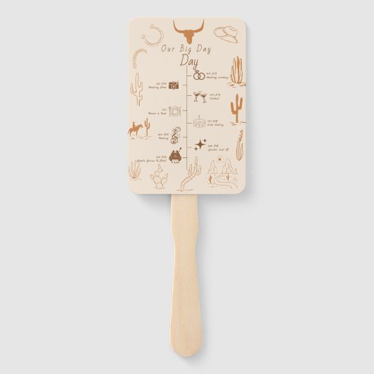 Éventail Boho Western Cowboy Illustration Événements Calend (Dos)